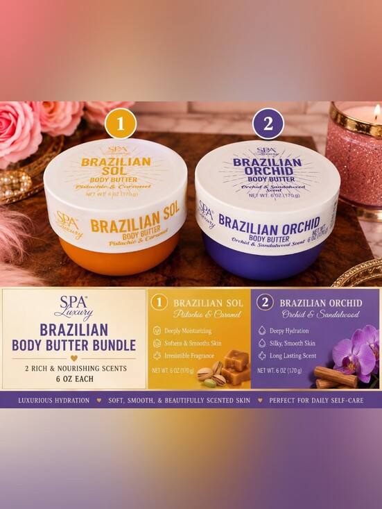 Other - Spa Luxury Brazilian Body Butter Bundle | Brazilian Sol & Brazilian Orchid |